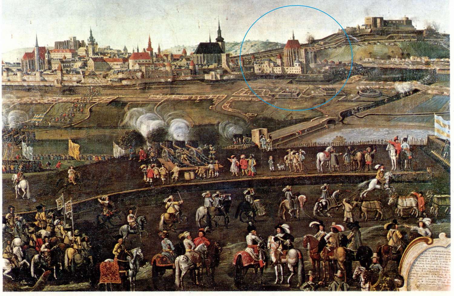 Klášter augustiniánu na obraze Hieronyma Bayera, 1645